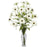 White Cosmos w-Vase Silk Flower Arrangement