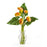 Yellow Calla Lilly Liquid Illusion w-Leaves Silk Flower Arrangement