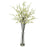 White Cherry Blossoms w-Vase Silk Flower Arrangement