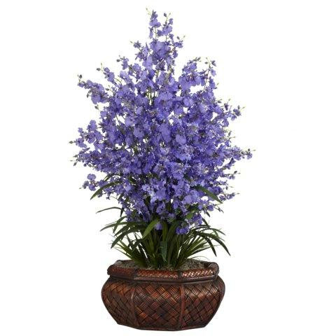 Purple Large Dancing Lady w-Round Vase Silk Arrangement