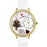 Whimsical Unisex RN White Leather Watch