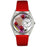 Whimsical Womens Bunco Red Leather Watch