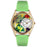 Whimsical Womens Frogs Green Leather Watch