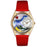 Whimsical Womens Crochet Red Leather Watch
