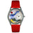 Whimsical Womens Crochet Red Leather Watch