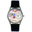 Whimsical Womens Artist Black Leather Watch