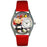 Whimsical Womens Waitress Red Leather Watch
