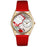 Whimsical Womens Love Story Red Leather Watch