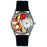 Whimsical Womens Gourmet Black Leather Watch