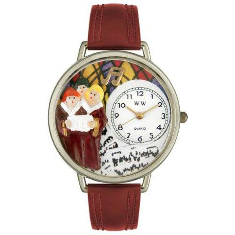 Whimsical Unisex Choir Burgundy Leather Watch