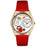 Whimsical Womens Math Teacher Red Leather Watch