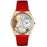 Whimsical Womens Garden Fairy Red Leather Watch