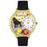 Whimsical Unisex Poodle Black Skin Leather Watch