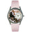 Whimsical Womens Dog Groomer Pink Leather Watch