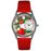 Whimsical Womens Strawberries Red Leather Watch
