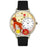 Whimsical Unisex Boxer Black Skin Leather Watch