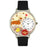 Whimsical Unisex Corgi Black Skin Leather Watch