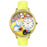Whimsical Unisex Easter Bunny Yellow Leather Watch