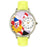 Whimsical Unisex Clown Face Yellow Leather Watch