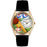 Whimsical Womens Softball Black Skin Leather Watch