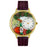 Whimsical Unisex Wine-Cheese Purple Leather Watch