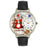 Whimsical Unisex Drums Black Padded Leather Watch