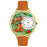 Whimsical Unisex Horse Competition Tan Leather Watch