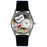 Whimsical Womens Mystery Lover Black Leather Watch