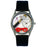 Whimsical Womens Opthamologist Black Leather Watch