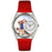 Whimsical Womens Flight Attendant Red Leather Watch