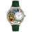 Whimsical Unisex Ireland Hunter Green Leather Watch