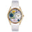 Whimsical Womens Birthstone: March White Leather Watch