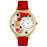 Whimsical Unisex Cheerleader Hunter Green Leather Watch