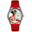 Whimsical Womens Valentines Day Red Red Leather Watch