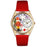 Whimsical Womens Christmas Nutcracker Red Leather Watch
