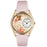 Whimsical Womens Valentines Day Pink Pink Leather Watch