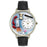 Whimsical Unisex Pharmacist Black Padded Leather Watch