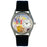 Whimsical Womens Drama Theater Royal Blue Leather Watch