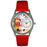 Whimsical Womens Christmas Nutcracker Red Leather Watch