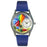 Whimsical Womens Hot Air Ballons Royal Blue Leather Watch