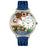 Whimsical Unisex Chocolate Lover Royal Blue Leather Watch