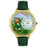 Whimsical Unisex St. Patricks Day Rainbow Hunter Green Leather Watch