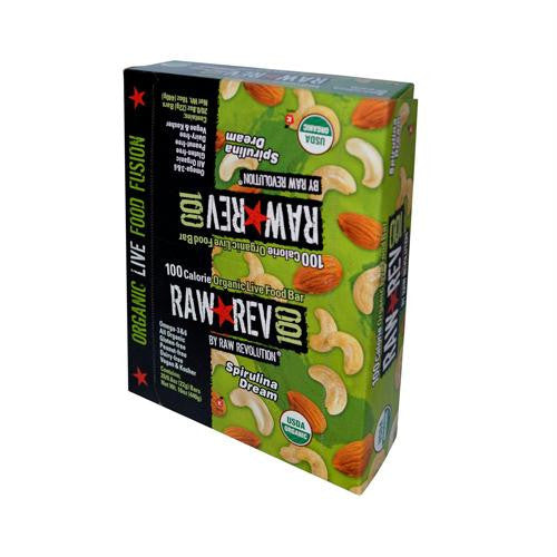 Raw Revolution Bar - Organic Spirulina and Cashew - Case of 20 - .8 oz