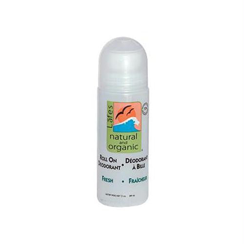 Lafes Natural and Organic Roll On Deodorant Fresh - 3 oz