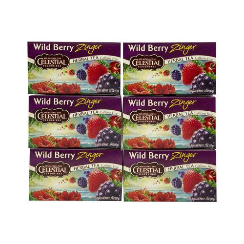 Celestial Seasonings Herbal Tea - Caffeine Free - Wild Berry Zinger - 20 Bags