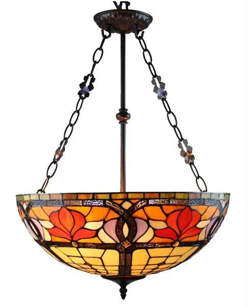 Amora Lighting Tiffany Style Floral 18-inch Hanging Lamp