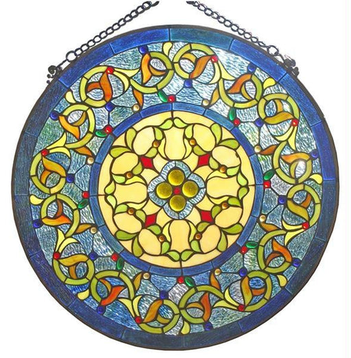Amora Lighting Tiffany Style Floral Window Panel 24 Inches