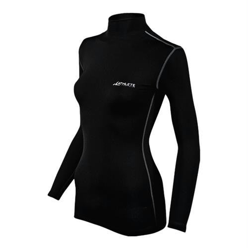 Coovy ATHLETE Womens Compression Base Layer Long-Sleeve Mock Neck Top Black Size Medium