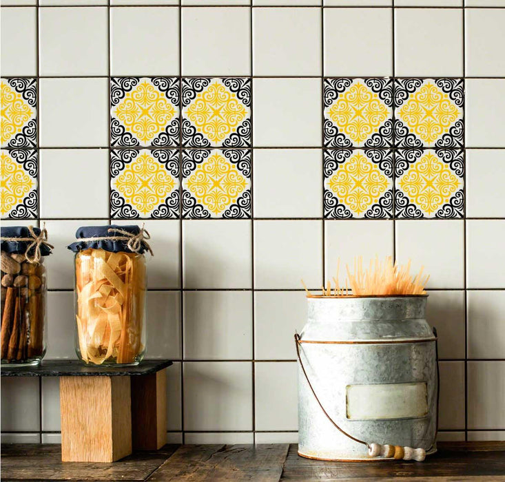 Chartwell Yellow RETile Decal White Bkg 4 inch Tile