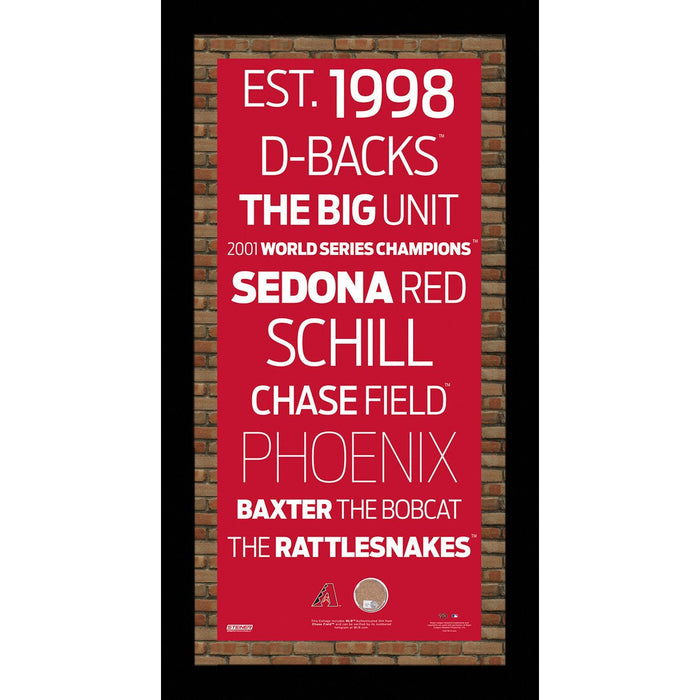 Arizona Diamondbacks Subway Sign Wall Art 9.5x19 Frame w/ Authentic Dirt from Chase Field.